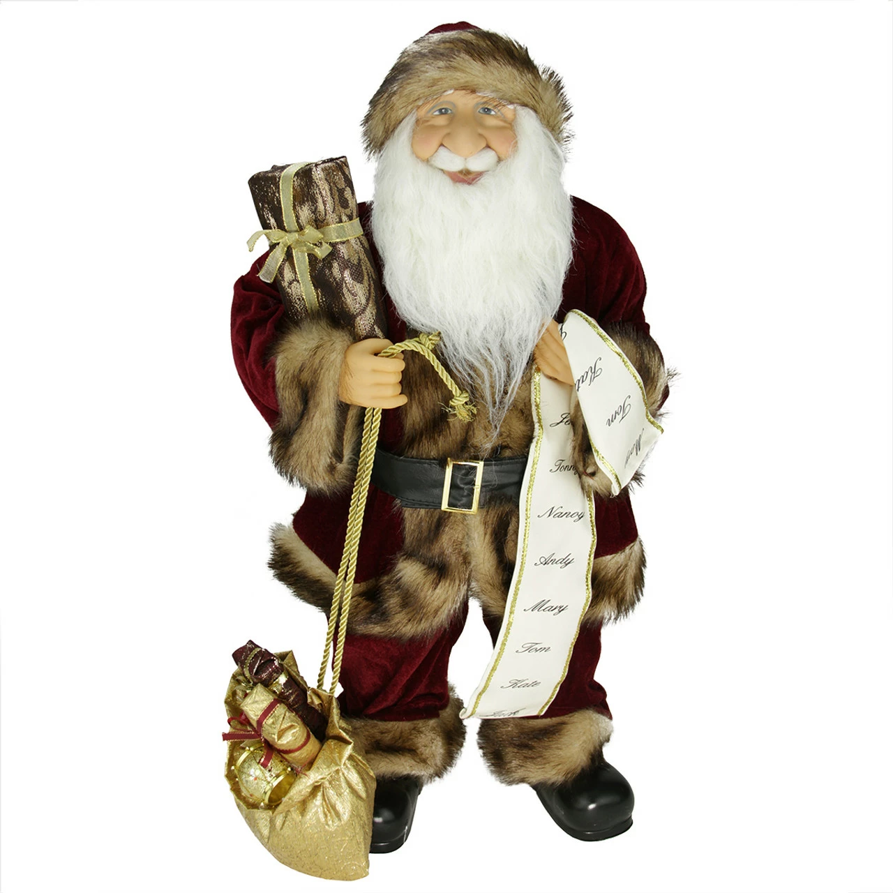 Northlight 24" Red And White Woodland Standing Santa Claus Christmas Figure With Name List 1 Northlight 24" Red And White Woodland Standing Santa Claus Christmas Figure With Name List