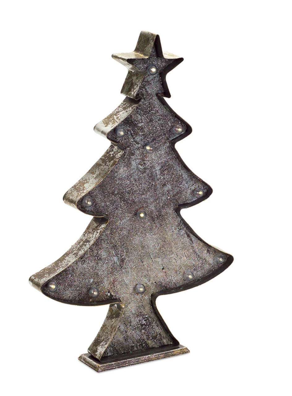Melrose 19" Rustic Brown And Bronze LED Christmas Tree Tabletop Decor 1 Melrose 19" Rustic Brown And Bronze LED Christmas Tree Tabletop Decor