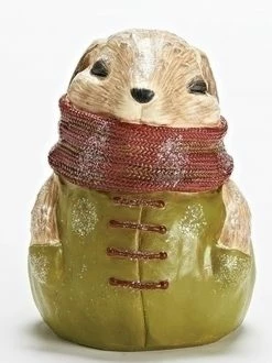 Roman 8.5" Brown And Green Bunny Rabbit Christmas Tabletop Figure
