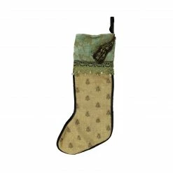 CC Christmas Decor 27" Tortilla Brown And Sage Green Embroidered Patina Jacquard Christmas Stocking -Northlight Shop sage xaf13771 3 30439.1599268556
