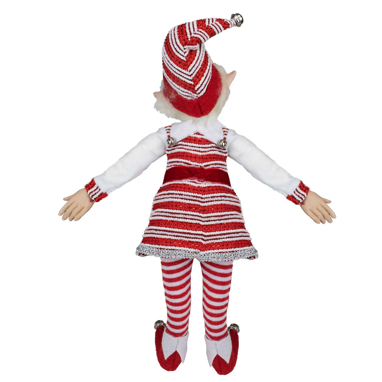 Select Artificials 20" Red And White Peppermint Striped Elf With Jingle Bells 5 Select Artificials 20" Red And White Peppermint Striped Elf With Jingle Bells - Image 5