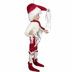 Select Artificials 13" Red And Cream Whimsical Dusty Elf With Holly Berries -Northlight Shop select xn446 13 rc 3 31976.1665610437