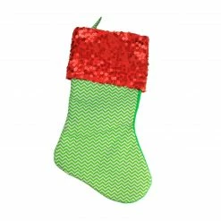 Northlight 19" Green And Red Chevron Sequin Cuff Christmas Stocking -Northlight Shop siqcd2xe4f5slkqo9kjhxc2d3hwm8o5i 61892.1588343970