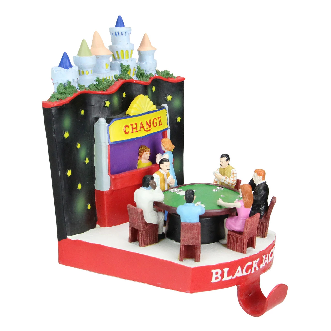 Sterling International Inc 6.25" Red And Green Casino Gambling Blackjack Table Christmas Stocking Holder 2 Sterling International Inc 6.25" Red And Green Casino Gambling Blackjack Table Christmas Stocking Holder - Image 2