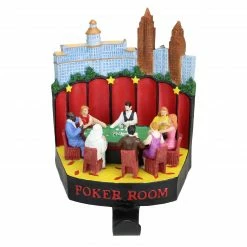 Sterling International Inc 7.25" Red And Blue Casino Gambling Poker Room Christmas Stocking Holder