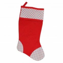 St. Nick's Choice 19" Red And White Fleece Polka Dot Christmas Stocking