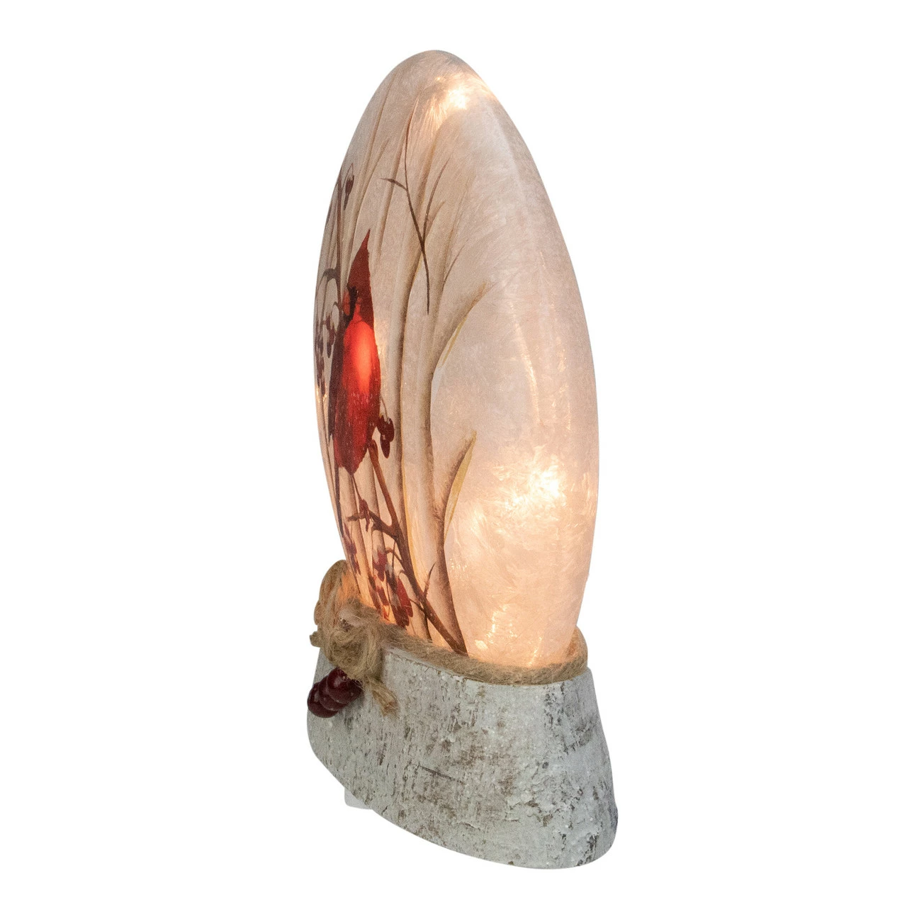 Stony Creek 8" Brown And Red Lighted Cardinal Winter Wonderland Christmas Tabletop Decoration 2 Stony Creek 8" Brown And Red Lighted Cardinal Winter Wonderland Christmas Tabletop Decoration - Image 2