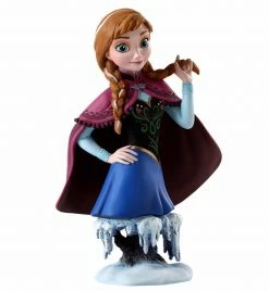 Enesco 7" Blue And Burgundy Red Frozen Anna Christmas Tabletop Figurine