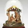 Roman 7.25" Brown And Yellow LED Lighted Musical Cloche Dome Nativity Scene Christmas Decor