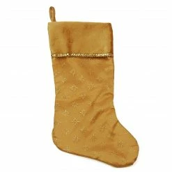 Northlight 20" Gold Glittered Starburst Christmas Stocking With Cuff