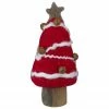Tii Collections 6" Red And White Christmas Tree With Rustic Jingle Bells Tabletop Decor