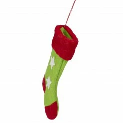 Tii Collections 9.5" Green And Red Stars Felt Christmas Stocking Ornament -Northlight Shop tii 51544b rd 1 17473.1591634599