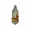 Roman 6.25" Silver And Brown Fontanini Holy Family Mirrored Arch Christmas Nativity Ornament