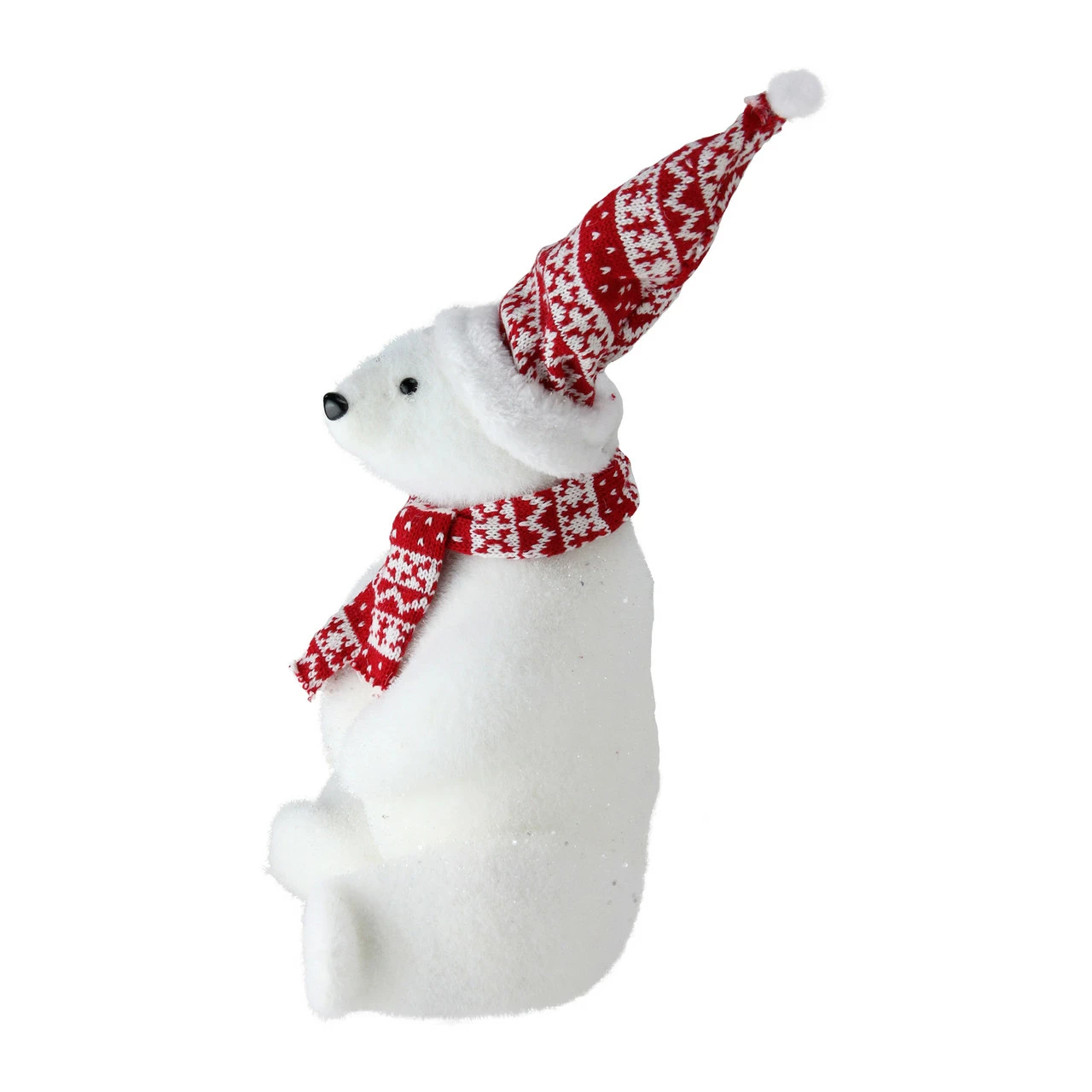 Northlight 17" Glitter Polar Bear In Nordic Hat And Scarf Christmas Decor 2 Northlight 17" Glitter Polar Bear In Nordic Hat And Scarf Christmas Decor - Image 2