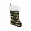 Northlight 18" White And Green Camouflage Christmas Stocking With Cuff