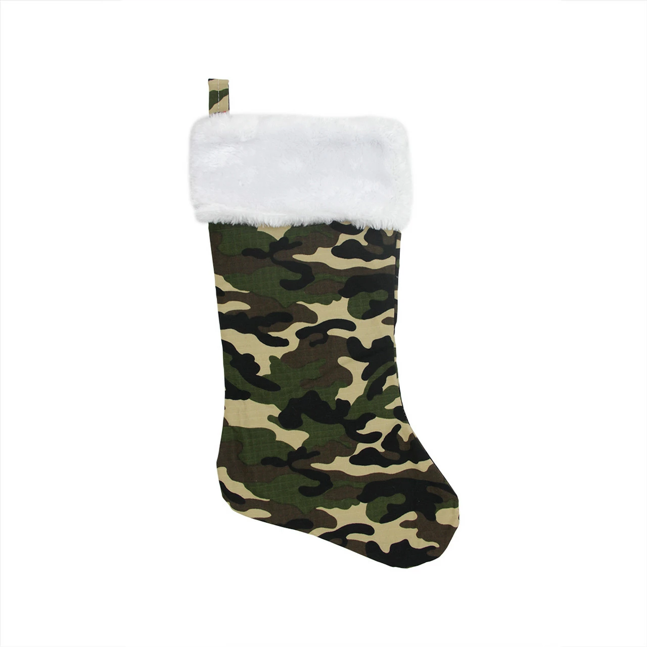 Northlight 18" White And Green Camouflage Christmas Stocking With Cuff 1 Northlight 18" White And Green Camouflage Christmas Stocking With Cuff