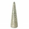 Northlight 18" Clear Beads And Gold Glitter Christmas Cone Tree
