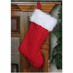 Northlight 19" Red And White Cable Knit And Faux Fur Cuff Christmas Stocking -Northlight Shop uzboqahsvoramjrcdxr6yf8djnmhlyvj 38079.1603245199