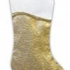 Northlight 20" Two-Toned Metallic Gold Flourish Christmas Stocking With Wavy White Cuff