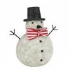 Roman 8.25" Red And White Glitter Snowman With Top Hat And Bow Tie Christmas Table Top Figure