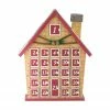 Northlight 15" Red And Beige House With Advent Calendar Tabletop Christmas Decoration