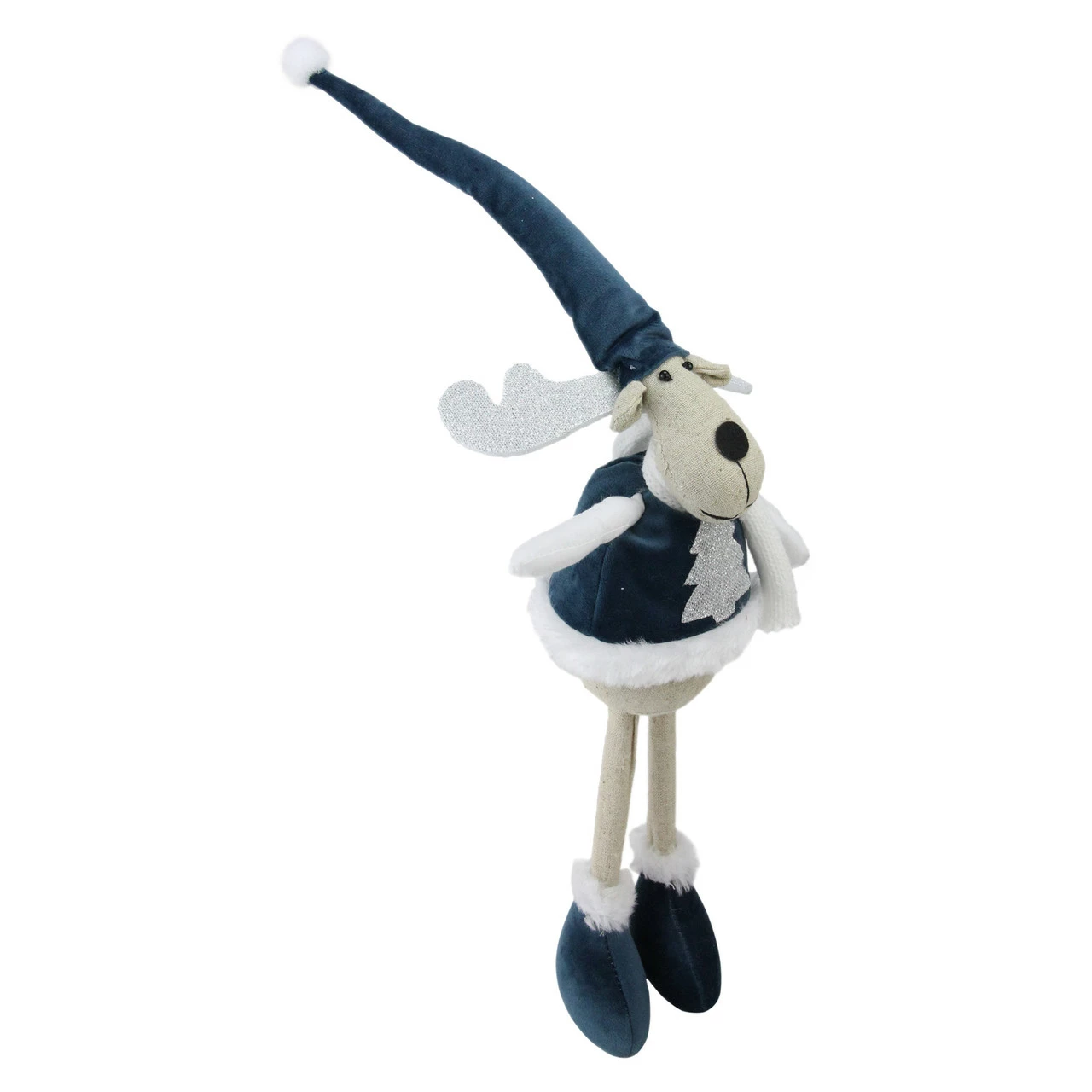 Northlight 18" Navy Blue And White Standing Elk Christmas Tabletop Decor 2 Northlight 18" Navy Blue And White Standing Elk Christmas Tabletop Decor - Image 2