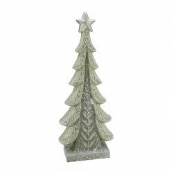 Raz 20.25" Gray And White Vintage Christmas Tree Tabletop Decor