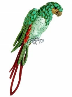 Allstate 22.5" Green And Red Parrot With Tail Feathers Tabletop Decor