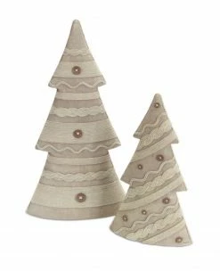 Melrose 2" Gray Knit Sweater Inspired Christmas Tree Tabletop Decorations