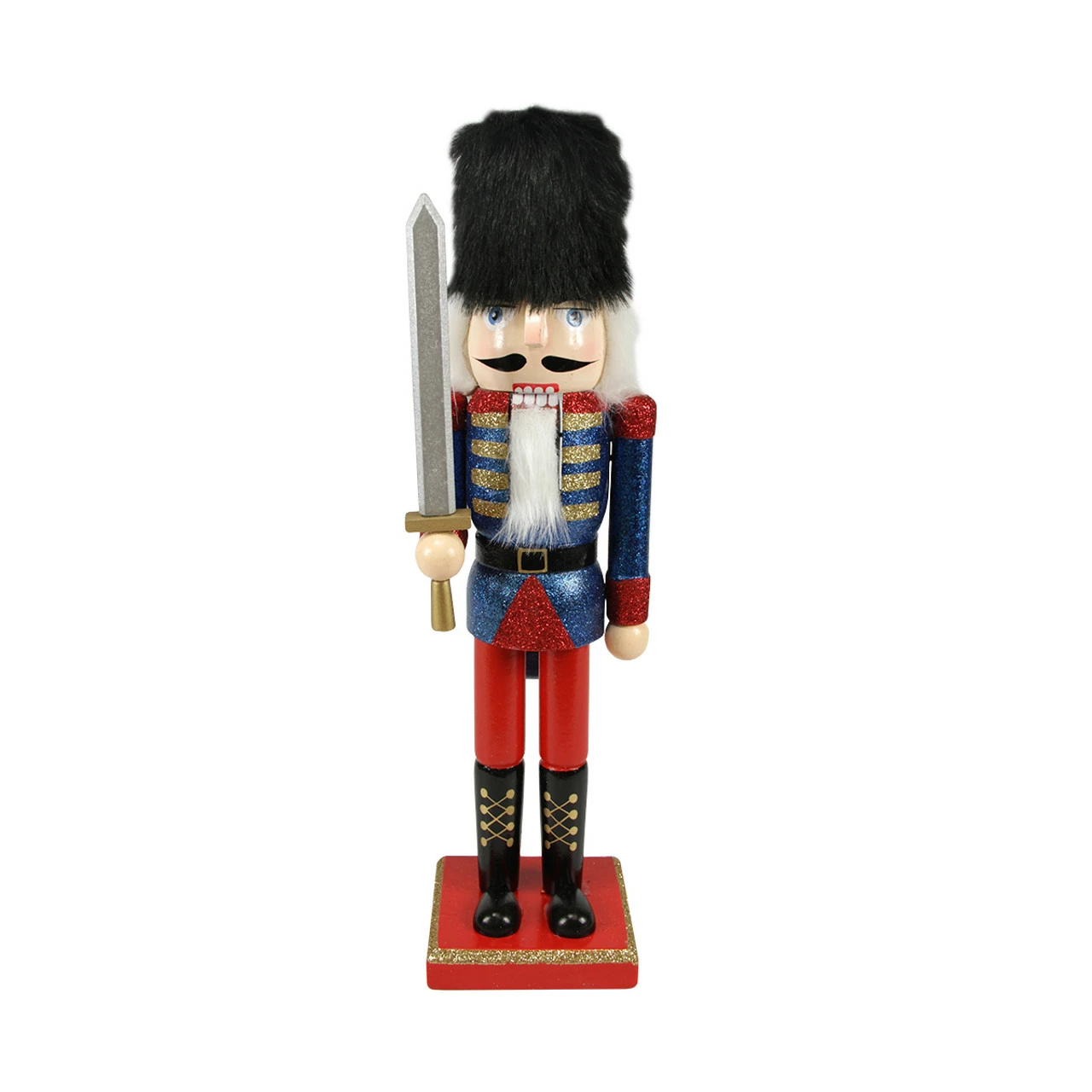 Northlight 14.25" Blue And Red Glittered Christmas Nutcracker Soldier With Sword 1 Northlight 14.25" Blue And Red Glittered Christmas Nutcracker Soldier With Sword