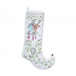 Patience Brewster 28" White And Red Dancer Embroidered Christmas Stocking