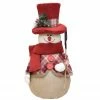 Northlight 22.75" Red And Brown Plaid Snowman With Shovel Tabletop Christmas Figure