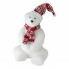 Northlight 17" Glitter Polar Bear In Nordic Hat And Scarf Christmas Decor