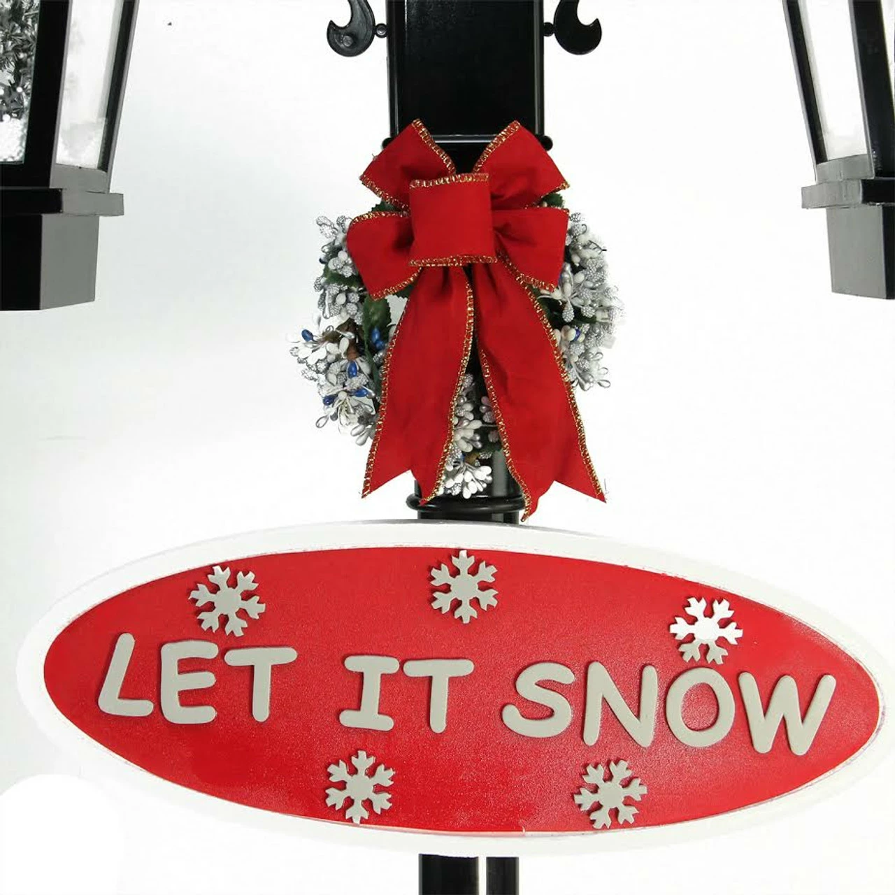 Northlight 74" Lighted Musical Snowing Santa And Snowman Double Christmas Street Lamp 2 Northlight 74" Lighted Musical Snowing Santa And Snowman Double Christmas Street Lamp - Image 2