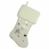 Northlight 19" Ivory White Gold Foil "Merry" Christmas Stocking With White Faux Fur Cuff
