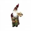 Northlight 16" Burgundy Santa Claus With Gift Bag Christmas Figure