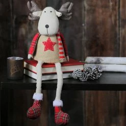 Northlight 14.75" Red And White Plaid Elk Sitting With Dangling Legs Tabletop Decoration -Northlight Shop zgtibrm8ii49t6rxevadadg6wk2set46 17878.1588415531