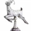 Melrose 17" Silver Snow Covered Prancing Reindeer Christmas Tabletop Decoration