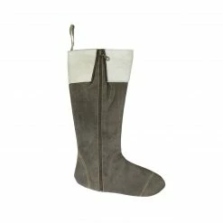CC Christmas Decor 18.5" Gray And White Boot With Zipper Christmas Stocking -Northlight Shop zp7lyp0prgdowfln5xhvnar4ogamtxrs201 10697.1599268261