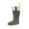 CC Christmas Decor 18.5" Gray And White Boot With Zipper Christmas Stocking
