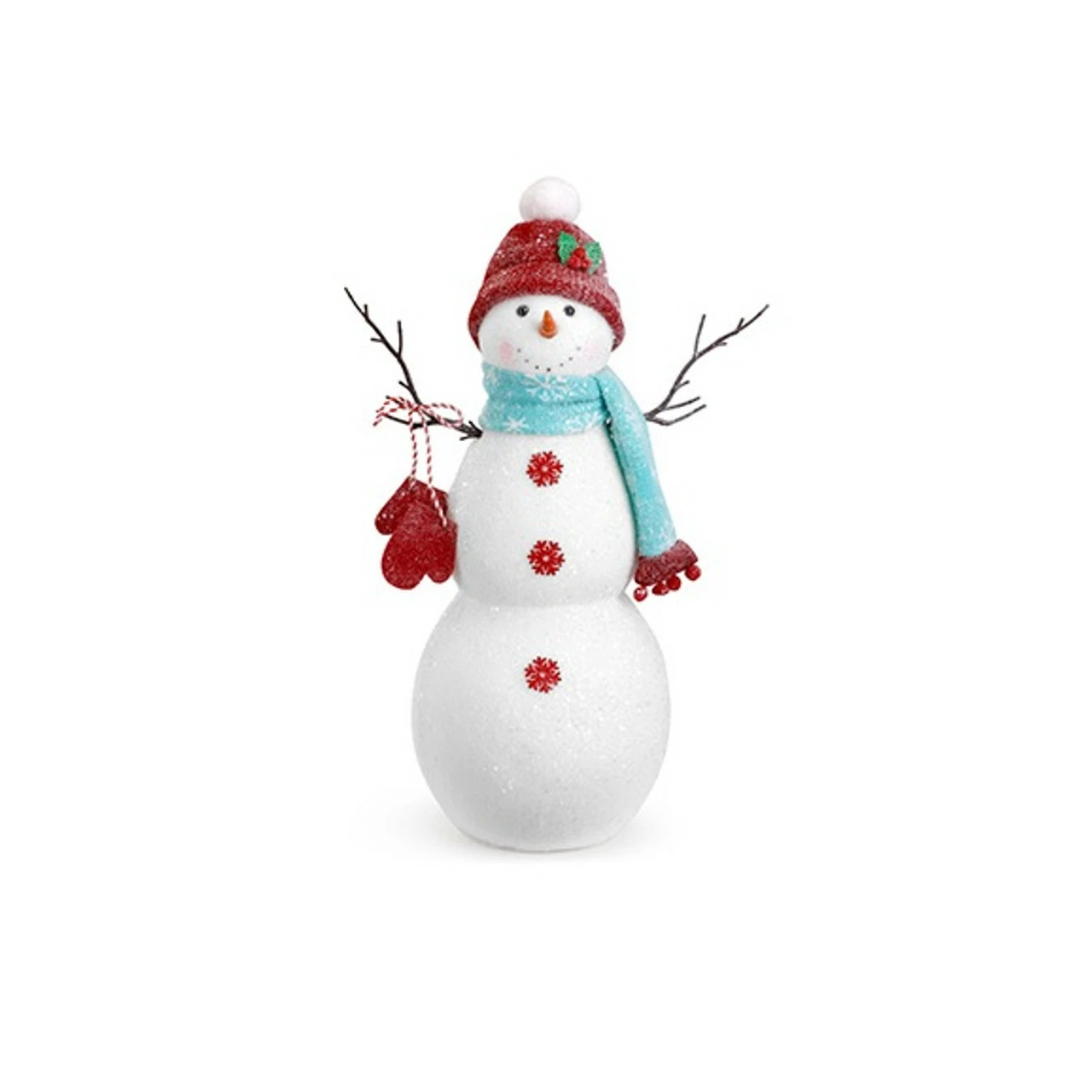 Napco 16.5" White And Red Snowman In Hat Christmas Tabletop Decor 2 Napco 16.5" White And Red Snowman In Hat Christmas Tabletop Decor - Image 2